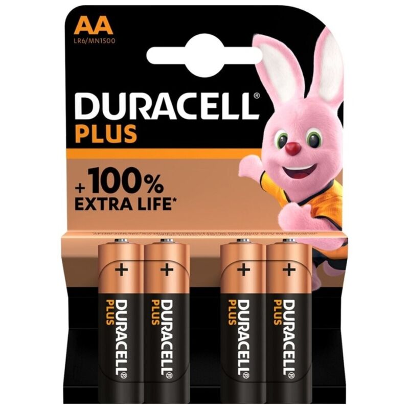 DURACELL - PLUS POWER 100 PILA ALCALINA AA LR6 BLISTER*4