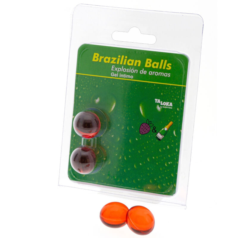 TALOKA - BRAZILIAN BALLS GEL ÍNTIMO FRESAS & CHAMPN 2 BOLAS