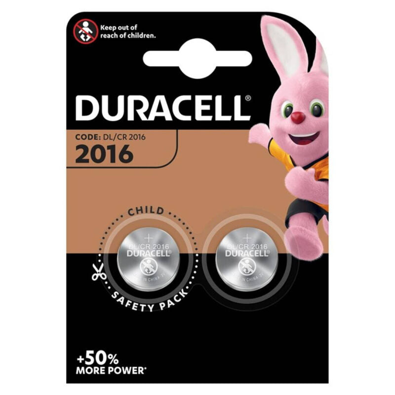 DURACELL - PILA BOTON LITIO CR2016 3V BLISTER*2