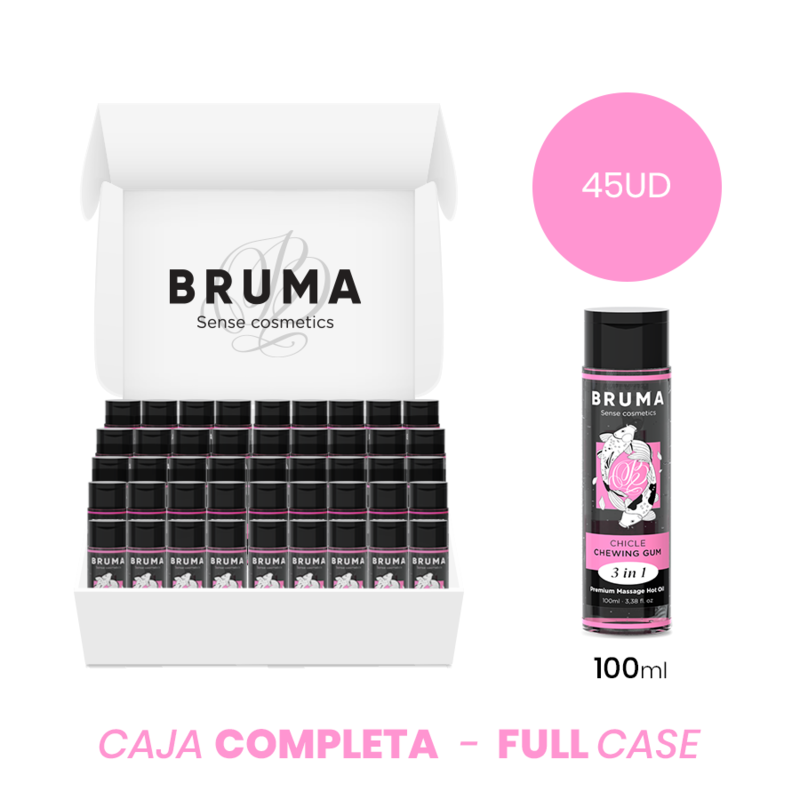 MOQ 45 - BRUMA ACEITE DE MASAJE PREMIUM EFECTO CALOR SABOR CHICLE 3 EN 1 - 100 ML