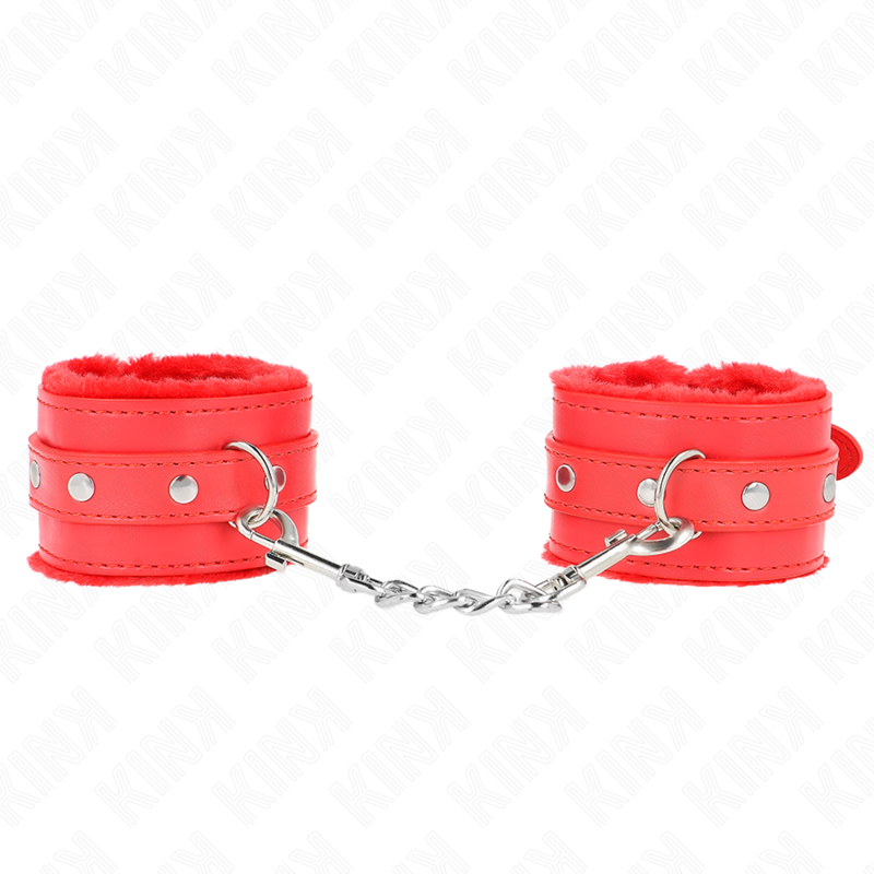 KINK - MUÑEQUERAS FORRADAS PREMIUM ROJO CON CORREA ROJO AJUSTABLE 17-29 CM X 6 CM