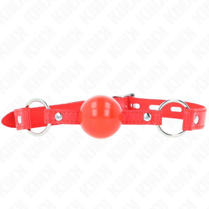 KINK - MORDAZA DE BOLA 4 CM TPE CON CANDADO ROJO 60 x 2 CM