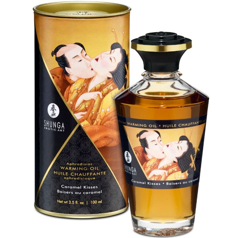 SHUNGA - ACEITE MASAJE EFECTO CALOR SABOR CARAMELO 100 ML